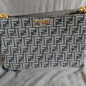 Fabric Clutch or Crossbody Handbag with Straps